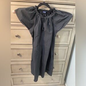 Gap Flutter Sleeve Mini Dress - Black - S Petite cotton dress: